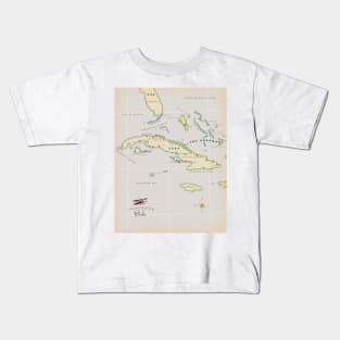 illustrated map of Cuba Kids T-Shirt